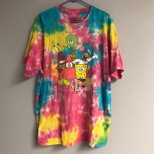 Spongebob Cartoon Tie Dye Tee Women’s 1X
